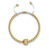 Renard de cristal | Or 18 carats | Blanc | Bracelet Charmballa en macramé